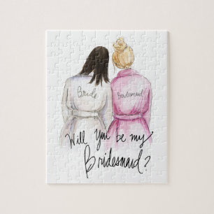 Bridesmaid? Puzzle Dk Br Bride Bl Bun Maid Legpuzzel