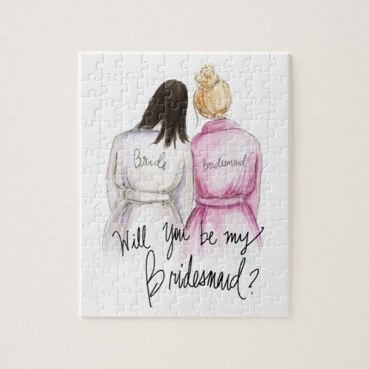 Bridesmaid? Puzzle Dk Br Bride Bl Bun Maid Legpuzzel (Verticaal)