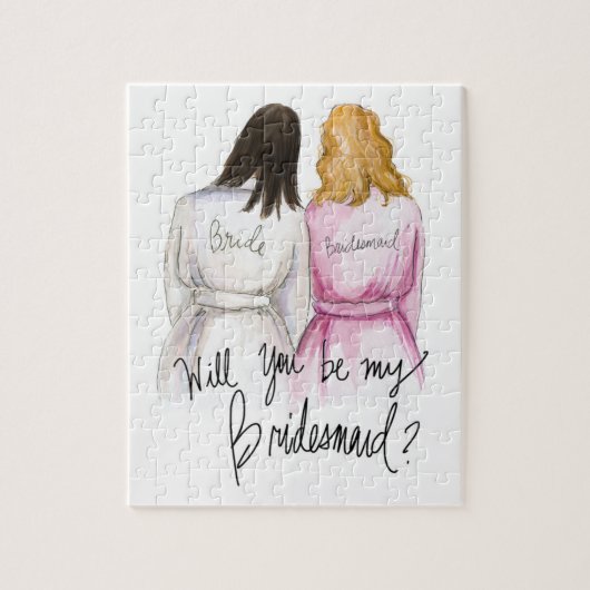Bridesmaid? Puzzle Dk Br Bride Dk Bl Waves Maid Legpuzzel (Verticaal)