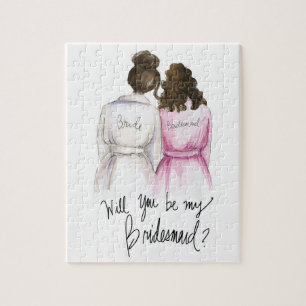 Bridesmaid? Puzzle Dk Br Bun Bride Br Curls Bm Legpuzzel