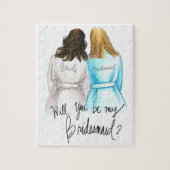 Bridesmaid? Puzzle Dk Br Waves Bride Dk Bl Maid Legpuzzel (Verticaal)