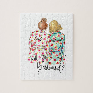 Bridesmaid? Puzzle Red Bun Bride Dk Bl Bob Maid Legpuzzel