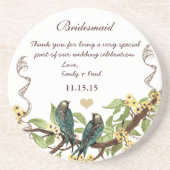 Bridesmaid Receptie Blauwgroen  Onderzetters (Voorkant)