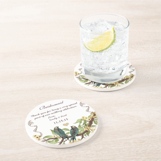 Bridesmaid Receptie Blauwgroen  Onderzetters (Zijkant)