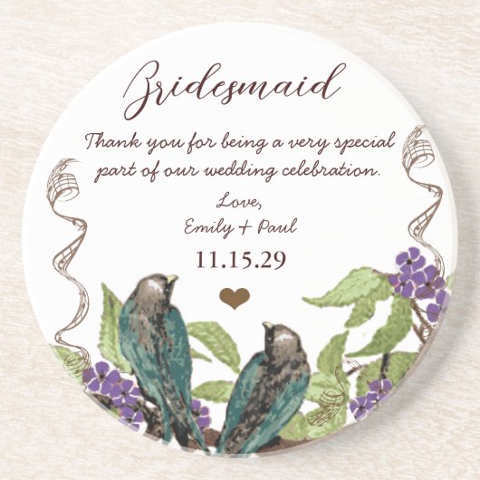 Bridesmaid Reception  Bird Onderzetters (Voorkant)