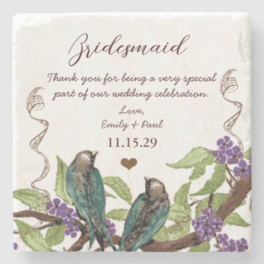 Bridesmaid Reception  Bird Onderzetters (Voorkant)