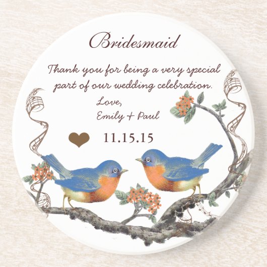 Bridesmaid Reception  Bird Onderzetters (Voorkant)