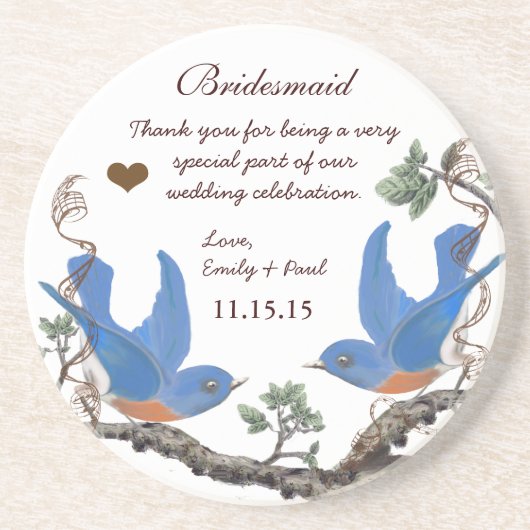 Bridesmaid Reception  Bluebird Onderzetters (Voorkant)