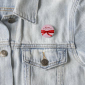 Bridesmaid Red Bow, aangepaste naam V8 Ronde Button 3,2 Cm (In situ)