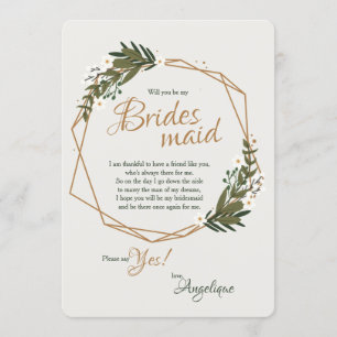 Bridesmaid Request Floral Card Kaart