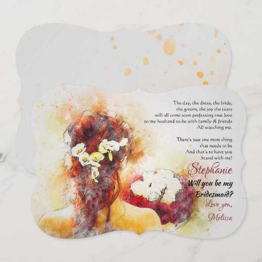 Bridesmaid Request Kaart (Voorkant / Achterkant)