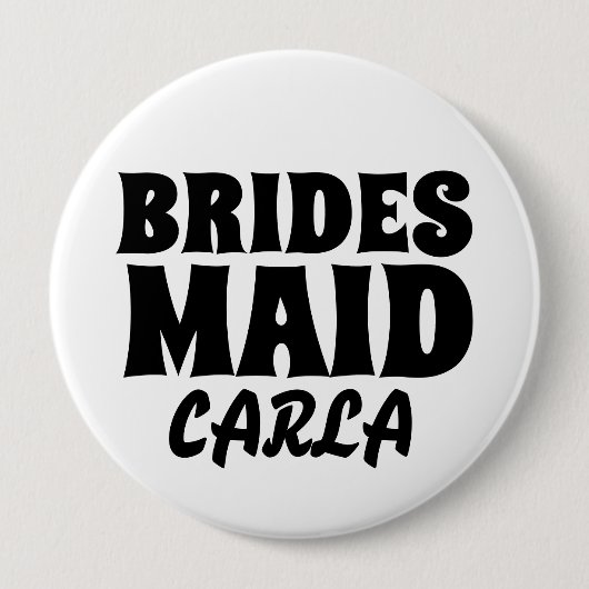 BRIDESMAID-ronde, gepersonaliseerde BUTTON BADGE (Voorkant)