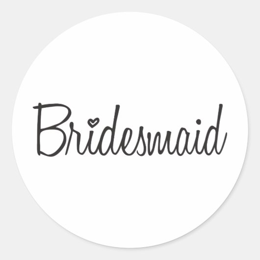 Bridesmaid Ronde Sticker (Voorkant)
