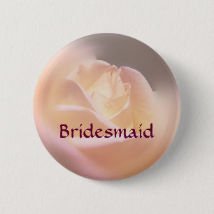Bridesmaid Roos Flower Wedding Button