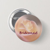 Bridesmaid Roos Flower Wedding Button (Voorkant /achterkant)
