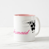 Bridesmaid roze zwart tweekleurige koffiemok (Voorkant rechts)