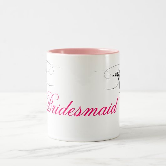 Bridesmaid roze zwart tweekleurige koffiemok (Center)