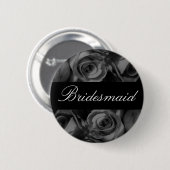 "Bridesmaid"-Rozen in zwart-wit Ronde Button 5,7 Cm (Voorkant /achterkant)