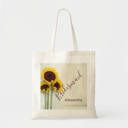 Bridesmaid Rustic Flower Sunflower Tote Bag (Voorkant)