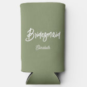 Bridesmaid Sage Green Wedding Seltzer Blikjeskoeler (Voorkant)