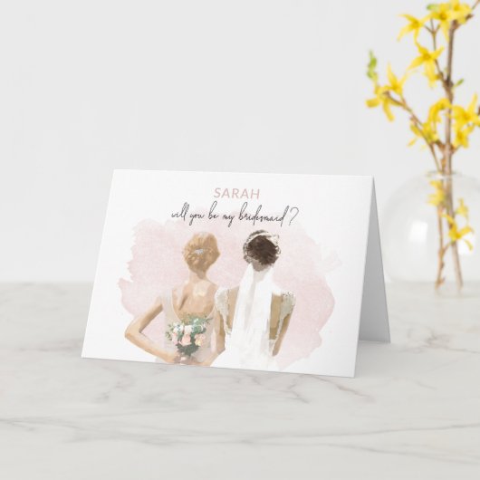 Bridesmaid - Sarah Note Card Kaart (Gele Bloem)