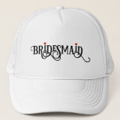 Bridesmaid  schrijven met rood hart trucker pet (Voorkant)