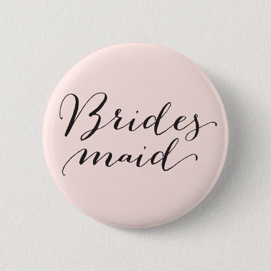 Bridesmaid Script Calligraphy Weddenschap Bridal P Ronde Button 5,7 Cm (Voorkant)