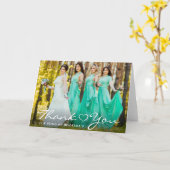 Bridesmaid Script Heart Foto: Dank je vette Kaart (Gele Bloem)