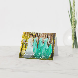 Bridesmaid Script Heart Foto Dank u Opmerking Kaart