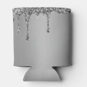 Bridesmaid Silver Drip Glitter Elegant Weddings Blikjeskoeler (Achterkant)