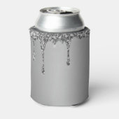 Bridesmaid Silver Drip Glitter Elegant Weddings Blikjeskoeler (Blikje Achterkant)