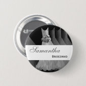 BRIDESMAID Silver Gowns F200A Ronde Button 5,7 Cm (Voorkant /achterkant)