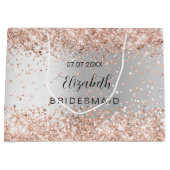 Bridesmaid Silver roos Gold name Groot Cadeauzakje (Voorkant)