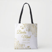 Bridesmaid Simple Elegant Wedding Canvas tas White (Voorkant)