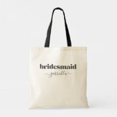 Bridesmaid Simple Minimalist Moderne Black Custom Tote Bag (Achterkant)