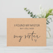 Bridesmaid Sister Voorstel Flat Kaart (Staand voorkant)