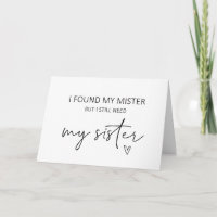 Bridesmaid Sister Voorstel Gevolgde Kaart