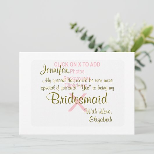 Bridesmaid | SJABLOON Kaart (Staand voorkant)
