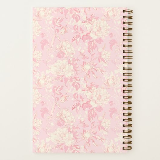 Bridesmaid Soft Peach Floral Pattern Notitieboek (Achterkant)