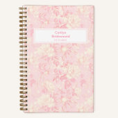 Bridesmaid Soft Peach Floral Pattern Notitieboek (Voorkant)
