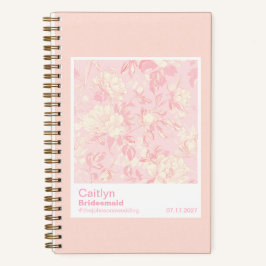 Bridesmaid Soft Peach Floral Pattern Swatch Notitieboek