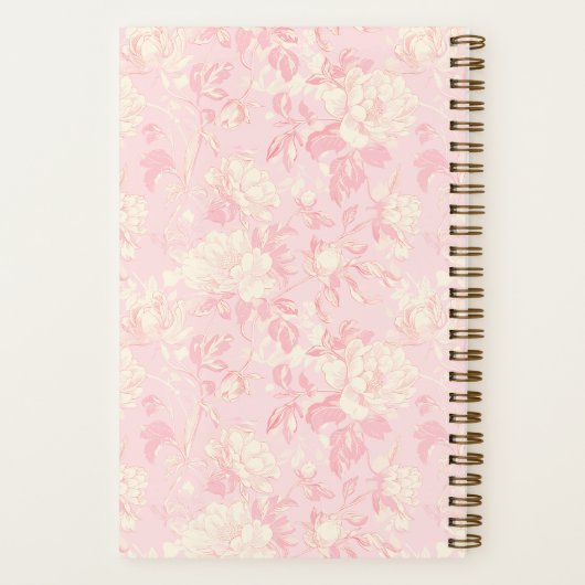 Bridesmaid Soft Peach Floral Pattern Swatch Notitieboek (Achterkant)