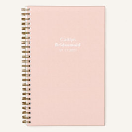 Bridesmaid Soft Peach Typographic Notitieboek