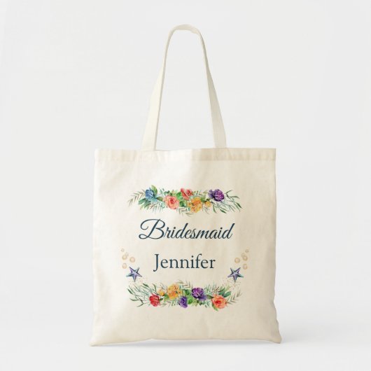 Bridesmaid Specialized Floral Beach Wedding Tote Bag (Voorkant)