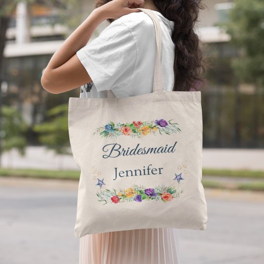 Bridesmaid Specialized Floral Beach Wedding Tote Bag