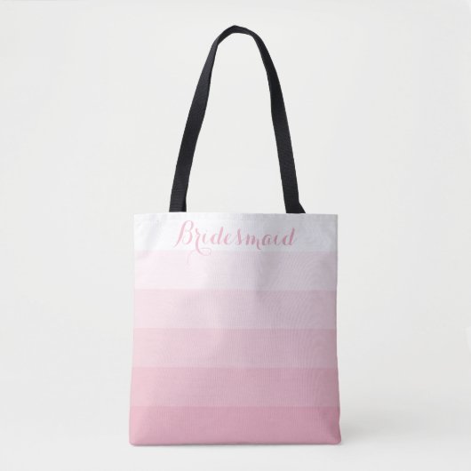Bridesmaid Specialized White Ombre Stripe Pink Tote Bag (Voorkant)