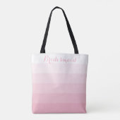 Bridesmaid Specialized White Ombre Stripe Pink Tote Bag (Achterkant)