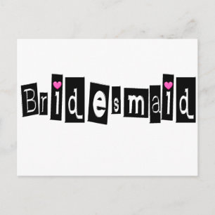 Bridesmaid (Sq Blk) Briefkaart