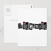 Bridesmaid (Sq Blk) Briefkaart (Voorkant / Achterkant)