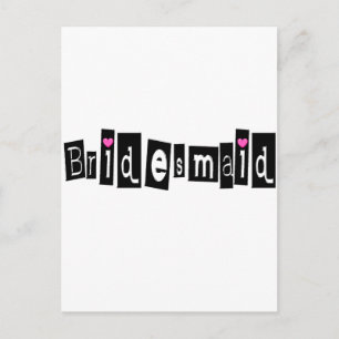 Bridesmaid (Sq Blk) Briefkaart